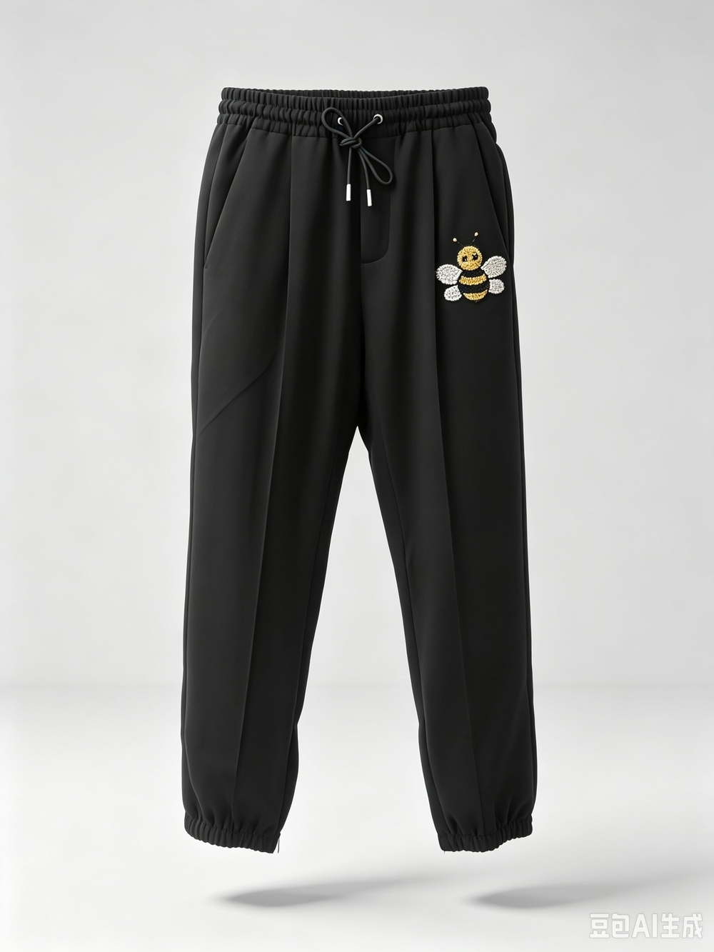 Dior Black Men’s Jogger Pants with Bee Embroidered Accent